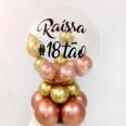 Arranjo de Balões Base Simples Rose Gold e Dourado