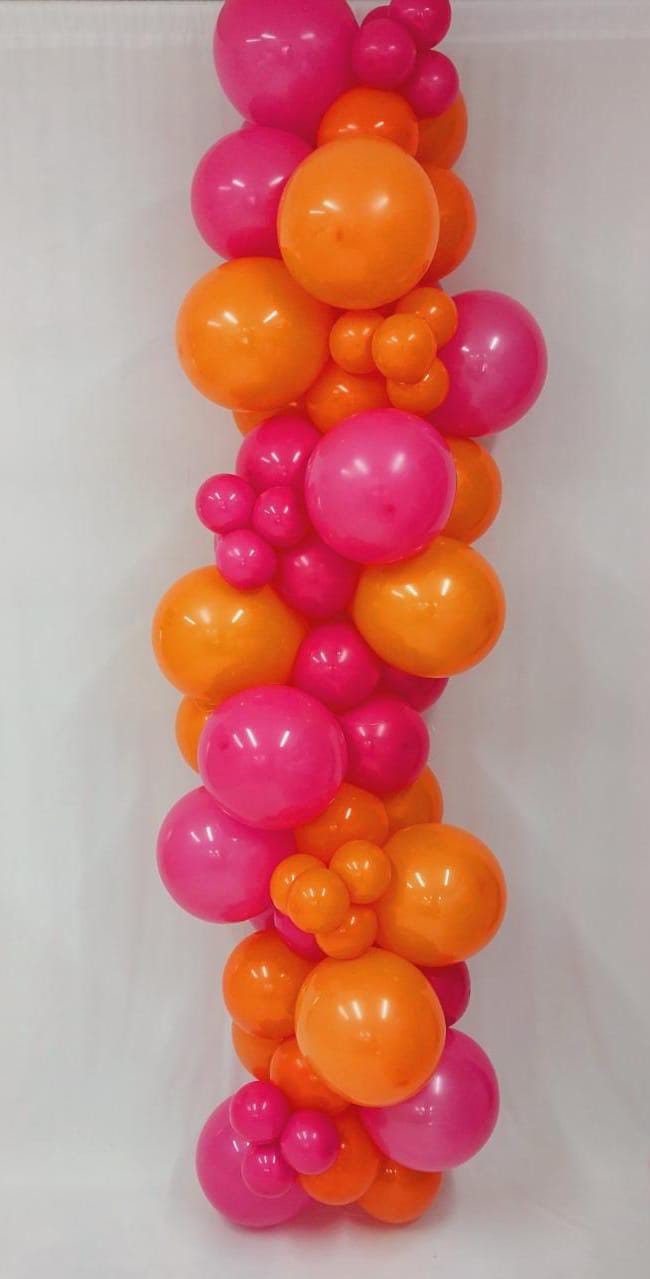 Meio Arco de Balões Pink Laranja, Tardizinha